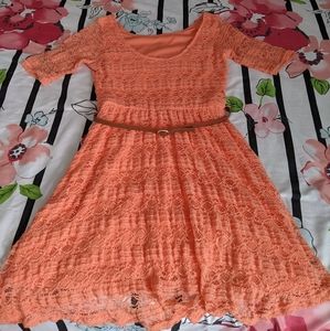 High low peach cute dress